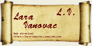 Lara Vanovac vizit kartica